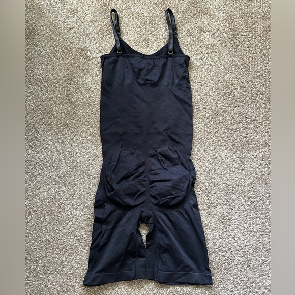 Shapewear Bodysuit Romper Tummy Control Solid Black Body Shaper Slimming Stretch - Picture 7 of 10